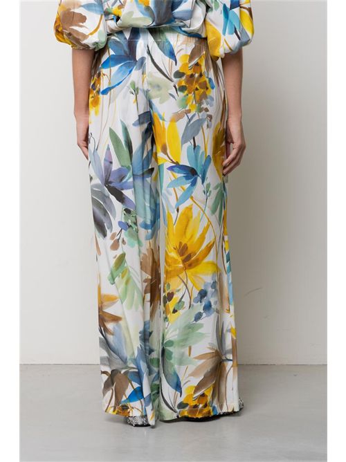 Pantaloni di habotay stampato multicolor KAOS | SP1TZ024/1041